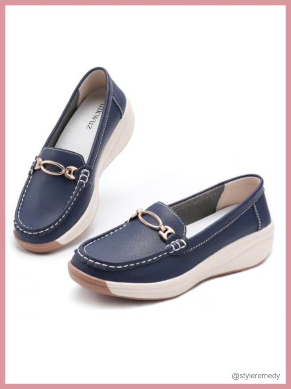 Horsebit Loafers Faux Leather Slip On Casual Work Shoes